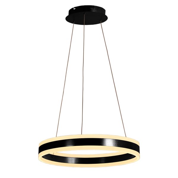 Plafonnier LED Zirka noir Ø50 cm, plafonnier circulaire noir moderne